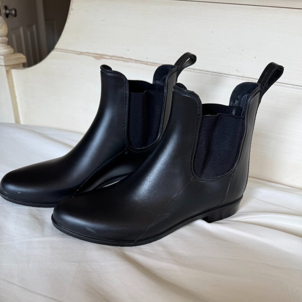 GUC, Sam Edelman Tinsley Rain Boots, Black, US Women's Size 8, Bonded Leather - Picture 3 of 16
